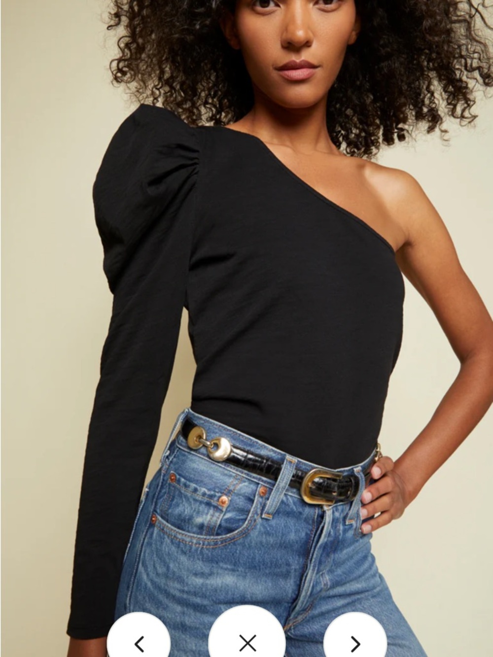 Nation LTD Sabrina One Shoulder Party Tee‎ in Jet Black Size Small